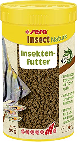 sera Insect Nature 1,5 mm 250 ml - 100% Protein aus nachhaltiger Quelle - nachhaltiges Insektenmehl als Proteinquelle BZW. Fischfutter fürs Aquarium, Granulat, ohne Farb- & Konservierungsstoffe von sera