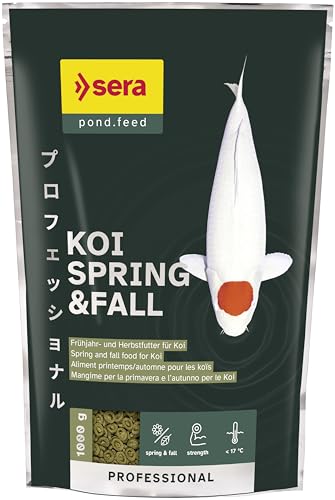 sera Koi Professional Spring & Fall | Koifutter 1000 g | leicht verdaulich unter 17°C | stärkt Immunsystem | Co-Extrusion Verfahren | Krankheitsvorbeugung | optimale Winter-Vorbereitung von sera