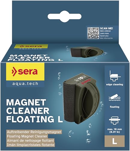 sera Magnet Cleaner Floating L 10 mm Glass | auftreibender Reinigungsmagnet | schwimmender Algenmagnet fürs Aqurium von sera