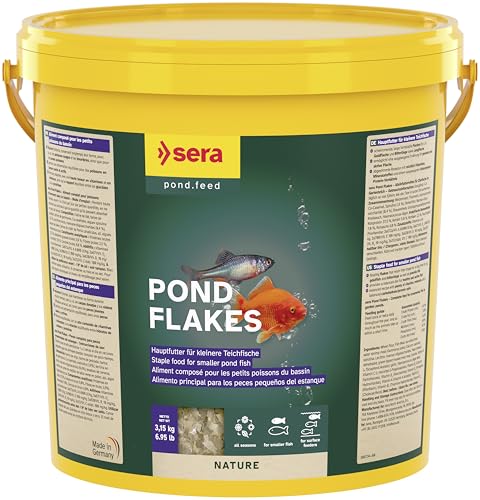 sera Pond Flakes Nature Nature 21 Liter - das Lange schwimmende Flockenfutter für kleinere Teichfische, Teichfutter BZW. Goldfischfutter von sera