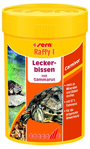 sera Raffy I Nature 100 ml (12 g) - Artgerechte Abwechslung mit viel leckerem Gammarus, Futter für Baby Schildkröten d.h. Wasserschildkröten von sera