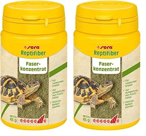 sera Reptifiber 100 ml (45 g) - Das leckere Faserkonzentrat für das Extra an Ballaststoffen, Landschildkröten Futter (Packung mit 2) von sera