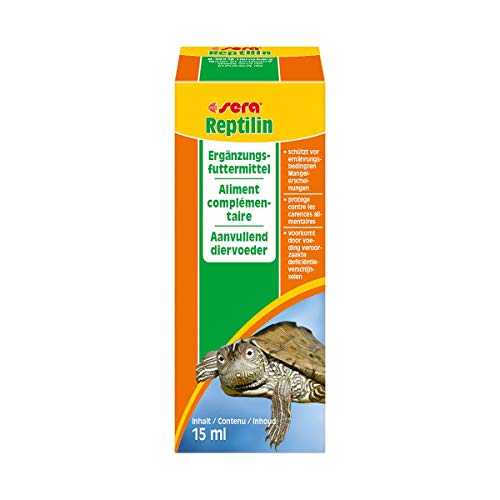 sera Reptilin 15 ml - Vitamine für vitale Reptilien - eine schmackhafte Emulsion aus 12 wertvollen Vitaminen zum Auftropfen auf das Futter oder fürs Trinkwasser von sera