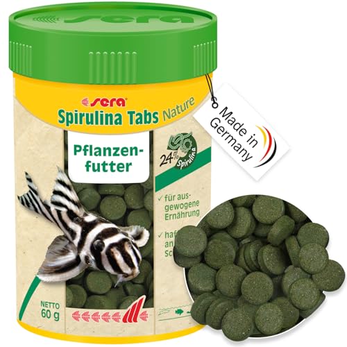 sera Spirulina Tabs Nature 2.1 oz. | Veggie food without Dyes & Preservatives | Supports Healthy Digestion & Liveliness | Ideal for Herbivorous Fish & Invertebrates in Fresh & Marine Water von sera