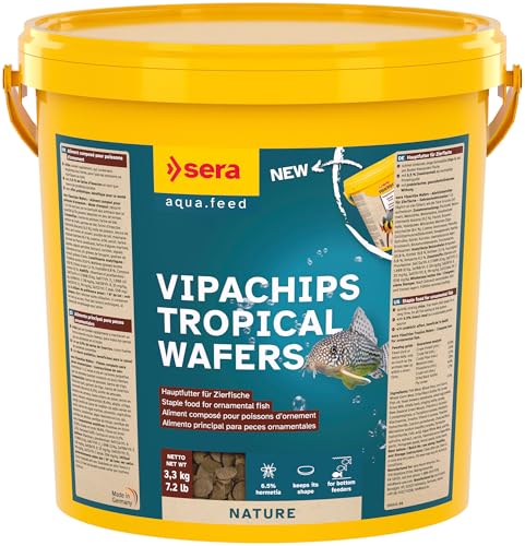 sera Vipachips Nature 3,6 kg | Hauptfutter mit 4% Insektenmehl | Schnell sinkend für Bodenfressende Fische | Ohne Farb- & Konservierungsstoffe | Ressourcenschonend & Naturnahe Ernährung von sera