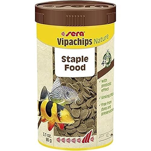 sera Vipachips Nature 250 ml | Hauptfutter mit 4% Insektenmehl | Schnell sinkende Chips für alle bodenfressende Fische | Ohne Farb- & Konservierungsstoffe | Ressourcenschonend & naturnahe Ernährung von sera