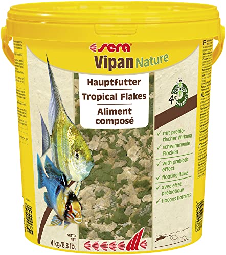 sera Vipan Flakes 21 L (4 kg) | Fischfutter für an der Wasseroberfläche fressende Zierfische | Ohne Farb- und Konservierungsstoffe | Für gesundes Wachstum & kräftige Entwicklung von sera