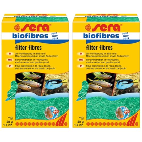 sera biofibres fein 40 g - Zur Vorfilterung grober Schmutzpartikel (Packung mit 2) von sera