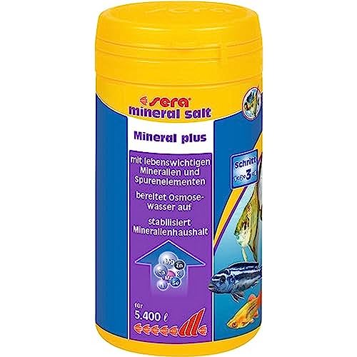 sera mineral salt 270 g Wasseraufbereiter fürs Aquarium, Mineralien im Komplettpaket, stärkt das Immunsystem, für makellose Schuppen & ein starkes Skelett (hilft bei Lochkrankheit) von sera