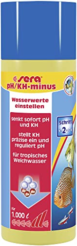 sera pH/KH-minus 250 ml - Weiches Wasser - aber sicher, senkt pH und KH Stellt Karbonathärte ein, reguliert den pH-Wert, für artgerechtes weiches und leicht saures Wasser, Wasseraufbereiter Aquarium von sera