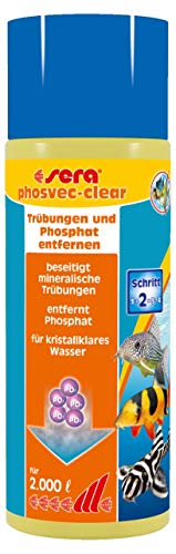 sera phosvec-clear 500 ml - Klare Sicht Beseitigt mineralische Trübungen, entfernt den Hauptalgennährstoff Phosphat, für dauerhaft kristallklares, sauberes Wasser, Wasseraufbereiter fürs Aquarium von sera