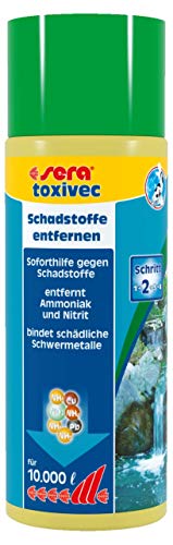 sera pond toxivec 500 ml - Soforthilfe für alle Teiche Entfernt sofort akut fischtoxischen Stoffe Ammoniak und Nitrit Bindet schädliche Schwermetalle wie Blei und Kupfer Entfernt Chlor und Chloramine von sera