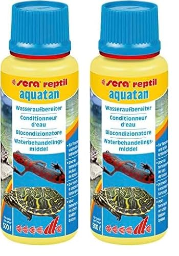 sera reptil aquatan 100 ml - Artgerechtes Wasser für Schildkröte, Frosch und Co., Wasserschildkröten - Wasseraufbereiter Schildkröten, Molche, Axolotl, Frösche, 120 Stück (2er Pack) von sera