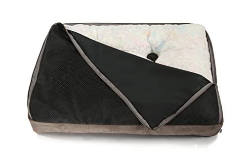 sesto senso Premium Ersatzbezug Abnehmbarer Bezug Hund Katze Reißverschluss rutschfeste Unterseite Terra 29 L 100x70 grau braun von sesto senso