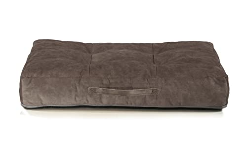 sesto senso Premium Hundekissen Rechteckig Hundebett Memory Foam Abnehmbarer Bezug Gedächtnisschaum M 70x50 grau braun von sesto senso