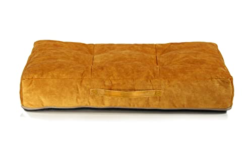 sesto senso Premium Hundekissen Rechteckig Hundebett Memory Foam Abnehmbarer Bezug Gedächtnisschaum XL 120x70 braun Honig von sesto senso