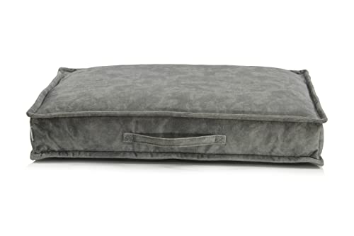 sesto senso Premium Hundekissen Rechteckig Hundebett Memory Foam Abnehmbarer Bezug Gedächtnisschaum XL 120x70 grau Graphit von sesto senso