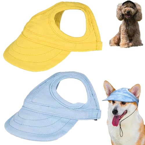 Outdoor Sun Protection Hood for Dogs, Summer Sun Hat for Dogs Cats, Dog Outdoor Sun Protection Hat,Hat Sun Sun Protection Visors for Dogs,Dog Sun Visor Pet Outdoor Cap,Dog Canvas Sun Hat (L,2PCS-G) von seuloo