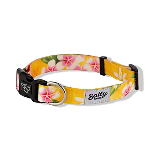 Shaka's Salty Paws Hundehalsband für Jungen und Mädchen, Größe S, M, Größe L, Gelb tropisches Hawaii-Hundehalsband, großes Hundehalsband, 45,7 - 66 cm, für Hunde 22,7 - 40,8 kg) von shaka's salty paws