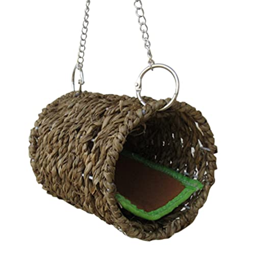 Tunnel und Röhren für Meerschweinchen - Swing Chinchilla Toys mit Matte - Handgewebtes Stroh Kleintierstreu Frettchen Spielzeug Spielhaus für Häschen Meerschweinchen Chinchilla Frettchen Shangjia von shangjia