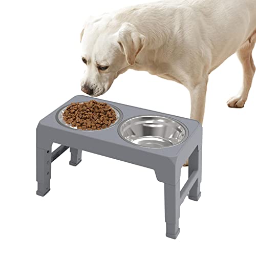 shangjia Erhöhte Hundenäpfe | Erhöhter Futternapf aus Edelstahl für Haustiere mit Ständer,Large Bowl Mouth Design Pet Comfort Futternäpfe für Katzen, Welpen, kleine Hunde von shangjia