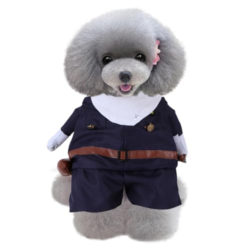 shenruifa Süße Haustier-Halloween-Kleidung, Arzt-Kostüm, Aufrecht, für Katzen und Hunde (XL Marineblaue Polizei) von shenruifa