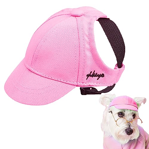 Hunde-Baseballkappen, Hüte mit Nackenband, verstellbare Ohrlöcher für kleine Hunde im Freien, Sonnenschutz, Haustier-Freizeitkappe, Sonnenhaube mit Ohrlöchern, Sommerreise, Sportmütze, Outfit von shifenmei