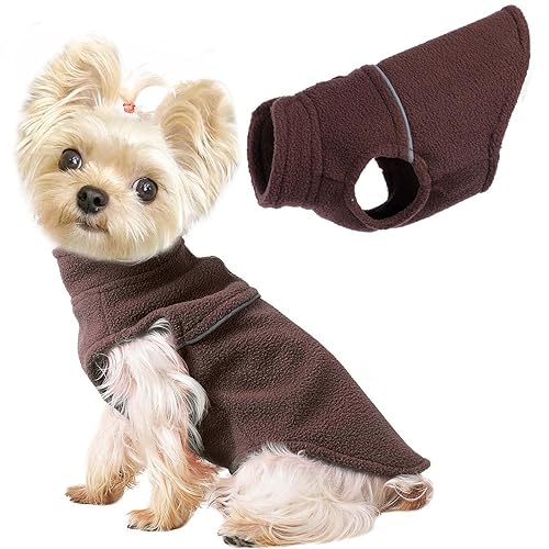 Hundepullover, Hundekleidung für kleine Hunde, Jungen, Mädchen, Fleece, Hundepullover, kleine Hunde, Haustierkleidung, Katzenpullover, Größe XS, Braun von shifenmei