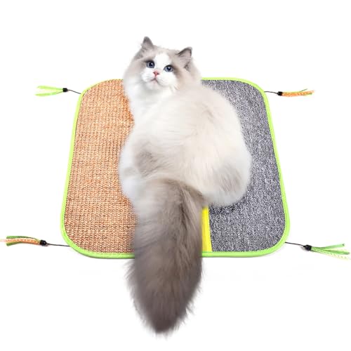 Kratzmatte Katze, Natürliche Katzenkratzbretter Sisal Kratzteppich 45x45 cm, widerstandsfähig Katzenmöbel Fußmatte Sisalmatte Kratzpads für Katzen von shimytop