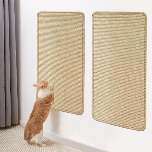 2 Stück Katzenkratzmatte, Sisal Katzenkratzmatte, Katzen Kratzbrett, Kratzbaum Wand, Kratzmatte Katze Wand, Katzenteppich, Kratzmatte für Katze mit Klebeband 50 x 25 cm Cat Scratching Pad von shirylzee