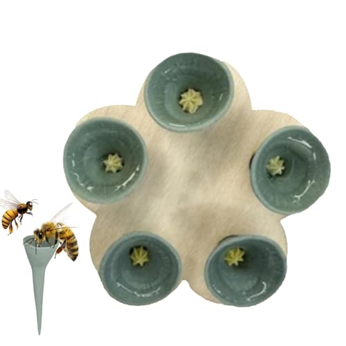 Bunter Bienen-Trinkbecher für Garten, Bienenwasserbecher für Garten, durstige Bestäuber brauchen ein Getränk, lebendige Farben, Bienen-Trinkbecher-Set für Hinterhof, Garten von shizuku