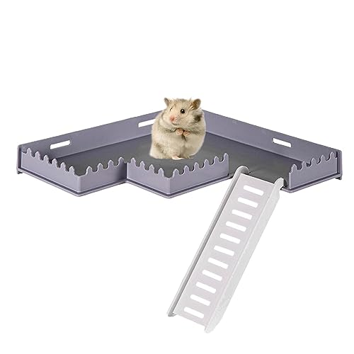 Käfig Spielplatz Hamster | PVC Käfig Spielplatz Ständer für Hamster - Tierspielzeug für körperliche und geistige Gesundheit für Rennmäuse, Hamster, Streifenhörnchen, Igel, Eichhörnchen von shizuku