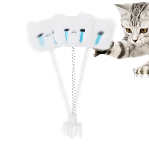 shizuku Cat Teasing Stick - Indoor Cat Plush Head Plug In Design Spring Toy - Indoor Pet Toy for Cat Cafe, Cat Lover, Colleagues, Friends, Cat Owner von shizuku