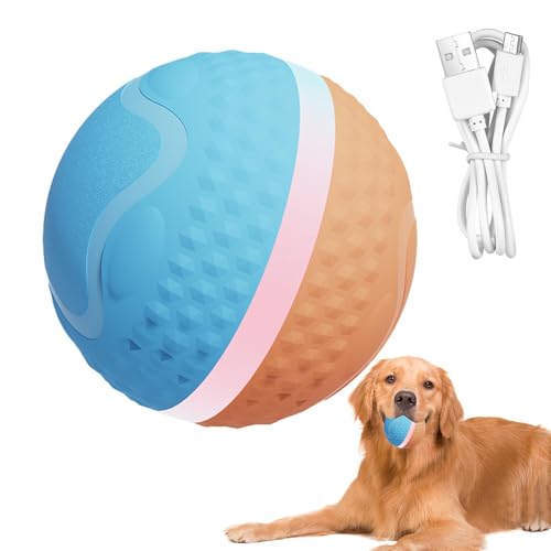 shizuku Interaktiver Hundeball | LED wasserdichte Hundespielzeugbälle – Automatischer Rollball mit Bewegungssensor für Hundespaß von shizuku