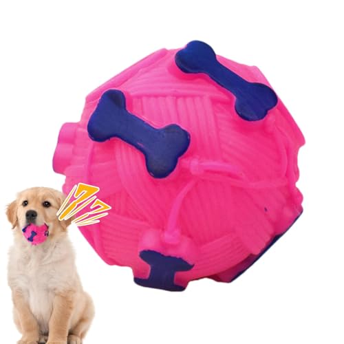 shizuku Leckerli-Spender Hundespielzeug, Interaktiver Quietschball Leckerli-Spender für Welpen, Hundefutter Leckerli-Spielzeug, Welpen-Puzzle, langsamer Fütterung, Hundetraining Quietschball von shizuku