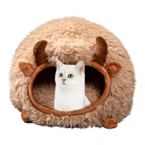 Cat Cave Beds for Indoor Cats - Cozy Winter Cat Cave In Yak Shape, Perfect Semi-Enclosed Dog Tent Bed with Cover for Indoor and Outdoor Play Yak-Shaped Cat Cave Beds for Indoor Cats - Winter-Ready Se von shjxi