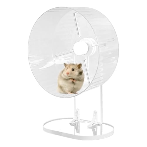 Dwarf Hamster Wheel, 18x12x21cm, Silent Exercise Spinner, Acrylic Pet Wheel, Non Slip Design, Quiet Activity, Ideal for Syrian Hamsters, Dwarf Hamsters, White/Blue/Purple von shjxi