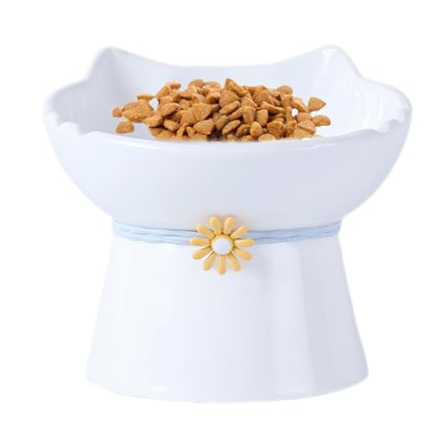 Elevated Cat Bowls, Raised Cat Bowl, Cat Bowls Elevated, Ceramic Elevated Cat Bowls Designed to Reduce Vomiting Whisker Friendly Tilted Food Dishes for Indoor Cats von shjxi