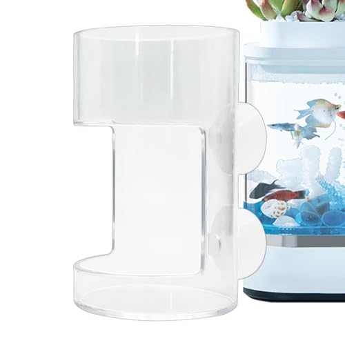 Fischtank-Futterspender für Garnelen, elektrischer Fisch-Futterspender für Garnelen, Betta-Futterspender mit Saugnapf, transparent, Aquarium-Futterspender, Vogel-Futterspender mit langsamer von shjxi