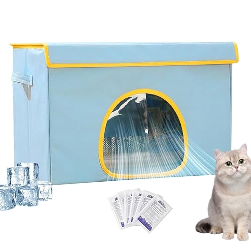 Outdoor Cat Cooling House | Weatherproof Cat House | Cat House for Indoor | Insulated Pet Shelter with Internal Ice Packs, Waterproof Base and Sturdy Oxford Cloth Construction von shjxi