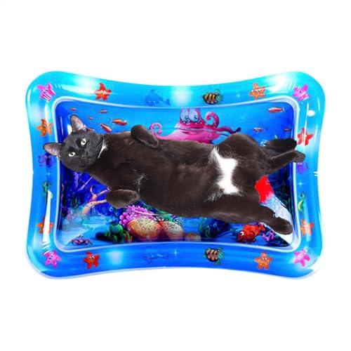 shjxi Cat Water Mat, Interactive Pet Toy, Marine Design, Thickened Cooling Fabric, Comfortable and Fun, Best for Small Animals, Perfect Playtime, Summer Cooling von shjxi