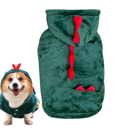 Dino Hunde-Kapuzenpullover – Haustierkleidung, lustiges Kostüm für Weihnachten – weiches Hunde-Dinosaurier-Kapuzenpullover, Haustier-Halloween-Kostüm für kleine, mittelgroße Hunde, Katzen von shjxi