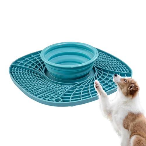 Futternapf für Hunde, 3-in-1, faltbarer Futternapf für langsames Füttern, für den Innenbereich, mit Wassernapf, um Langeweile zu reduzieren, für Rinderruck, Frischkäse, Joghurt von shjxi