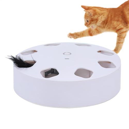 shjxi Interactive Cat Toy, Cat Toy, Cat Feather Toy, Cat Exercise Toys Whack Game, Rechargeable Interactive Toys with 7 Holes, Kitten Toys, Cat Games Feather Toy for Bored Indoor Cats von shjxi