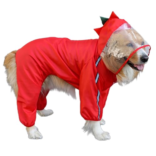 Wasserdichter Hunde-Regenmantel, mit Kapuze, Mehrzweck-Regenmantel, tragbare Hundekleidung zum Laufen, modische Haustierkleidung zum Spazierengehen von shjxi