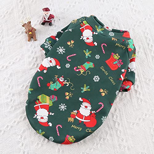 Weihnachten Haustier Hundekleidung Winter Warm Hundekostüm für kleine große Hunde Französische Bulldogge Chihuahua Haustier Kleidung Welpe Katze Outfits (S,Grün) von showyond