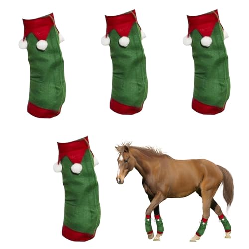 shpuuyy Beinbandagen für , Weihnachtsmann-Beinbandage, Plüsch-Leggings, 4 Stück von shpuuyy