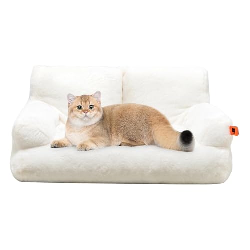 shpuuyy Katzenbett-Sofa, waschbares Katzenbett, Haustiersofa, abnehmbares Haustierbett, Plüsch, Welpenbett, kleines Hundesofa für Haustierbedarf, kleine, mittelgroße Hunde, Katzen von shpuuyy