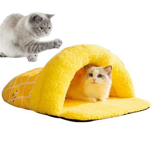 shpuuyy Katzenbetthöhle, Katzenhöhlenbett,Weiches Haustierbett in Slipper-Form - Winter-Katzenbett für Kätzchen, halbgeschlossenes Katzenzelt, weiches, warmes Haus für Katzen, Hunde, Hasen von shpuuyy