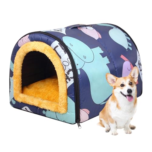 shpuuyy Outdoor Hundehöhle Haustierhaus Waschbar Outdoor Katzenhaus Warme Haustierhöhle für Winter Tierzelt Bett Anti-Rutsch-Kätzchenhöhle für Katze Hund von shpuuyy